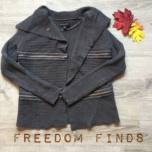 Grey Sweater with accent zippers